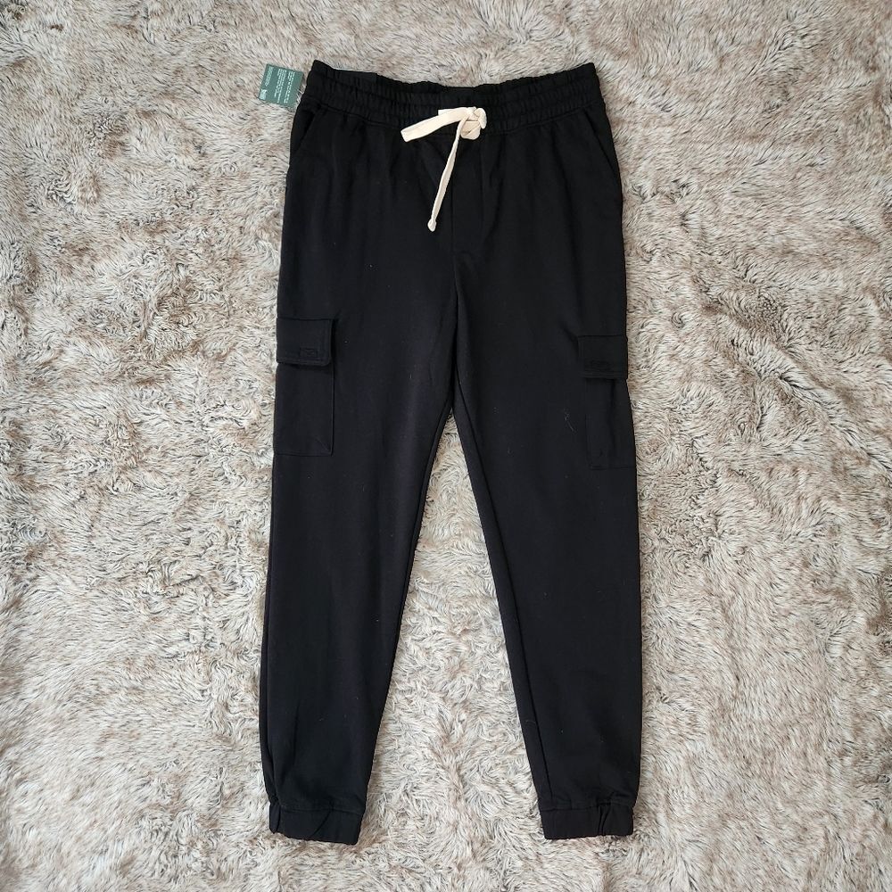 RSQ Black Cargo Pocket Jogger Sweatpants Women's Size Small‎ NWT